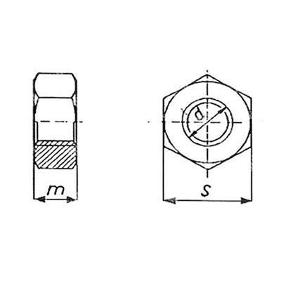 Sechskantmutter UNI 5588/DIN 934 Kl.10 - Stahl weiß verzinkt dehydriert M18