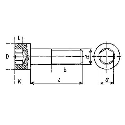 Hex socket head cap screw UNI 5931/DIN 912 A2 - stainless steel AISI304 M5x25