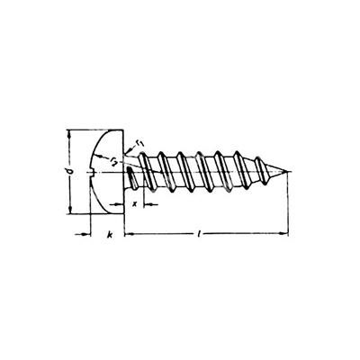 Phillips cross pan head tapping screw UNI 6954/DIN 7981 stainless steel 304 6,3x38