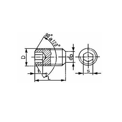 Socket set screw with flat point UNI 5923/DIN 913 stainless steel 304 M8x10