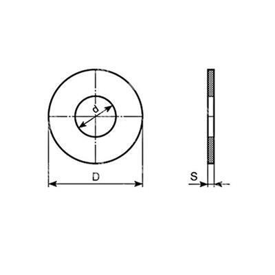 Flat washer UNI 6593/DIN 9021 Stainless steel 304 14x42