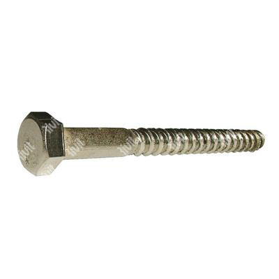 Wood screw exagon head UNI 704/DIN 571 stainless steel 304 10x120