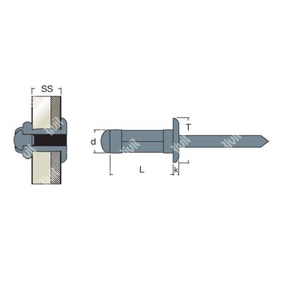 MULTIGRIPRIV-Rivetto Acciaio/Acciaio TT ss4,0-6,3 4,8x12,7