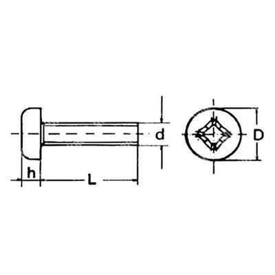 PH PAN HEAD THREAD FORMING SCREW UNI 8112 DIN7500C WHITE ZINC PLATED CR3 DEHYDRO + WAX M4x12