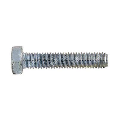 Hex head screw UNI 5739/DIN 933 8.8 - white zinc plated steel M6x100
