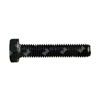 Hex head bolt UNI 5739/DIN 933 8.8 - black zinc plated steel M5x14