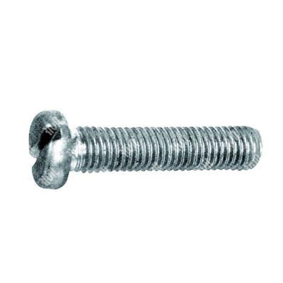 Slotted cheese head screw UNI 6107/DIN 84A 4.8 - white zinc plated steel M2x10
