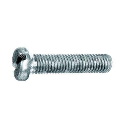 Slotted cheese head screw UNI 6107/DIN 84A 4.8 - white zinc plated steel M4x5