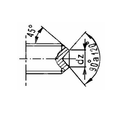 Socket set screw UNI 5929/DIN 916 cup point 45H - plain steel M8x8