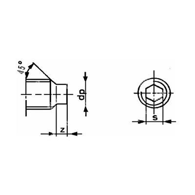 Socket set screw UNI 5925/DIN 915 dog point 45H - white zinc plated steel M8x20