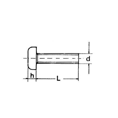 Phillips cross pan head screw UNI 7687/DIN 7985 4.8 - white zinc plated steel M8x30