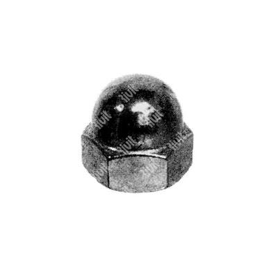 Hex domed cap nut UNI 5721/DIN 1587 cl.8 - plain steel M5