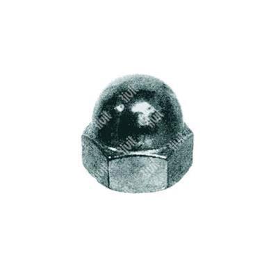 Hex domed cap nut UNI 5721/DIN 1587 cl.8 - white zinc plated steel M8