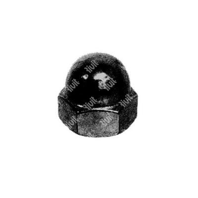 Hex domed cap nut UNI 5721/DIN 1587 cl.8 - black zinc plated steel M10