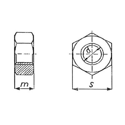 Hexagon nut UNI 5587 cl.8 - white zinc plated steel M4