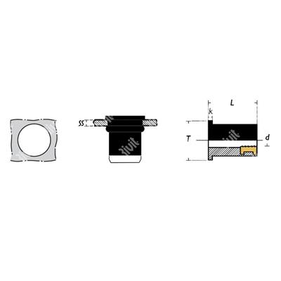 NPTC-Prensert EPDM Brass Anti-chatter gr0,4-4,9 DH M5