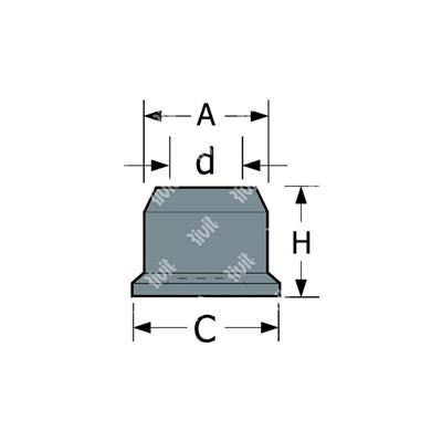 RIVLOCK-Collare flangiato Alluminio RLACF 8xd6,4