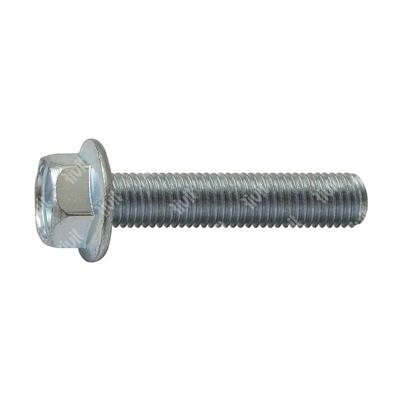 Flanged Hex Head Thread Forming Screw U8111/D7500D C15 - white zinc plated steel M6x16