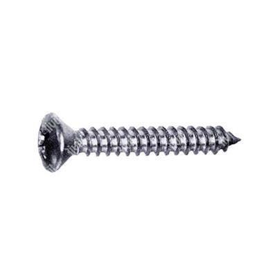 Phillips cross oval head tapping screw UNI 6956/DIN 7983 nickel plated steel 4,8x50