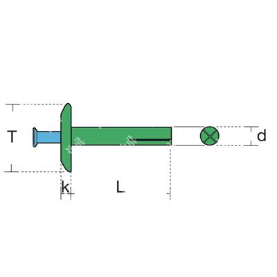 RCAI-Ribattino a Martello Corpo All/Chiodo Inox A2 Testa 15 Foro 5,0 ss.9,5-12,0 4,8x16 T15