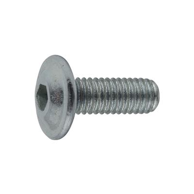 Hex socket flange button head screw ISO7380-2 10.9 - dehydrogenated white zinc plated steel M6x20