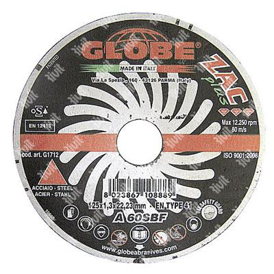 GLOBE-Cutt-off disc Plastic for STEEL d.125x1,3x22,23