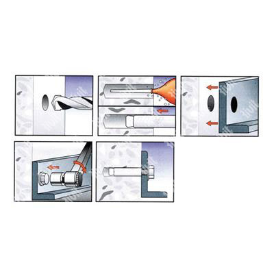 RHSX-TE/CE Tassello INOX f.14 c/vite A4 TE M10 d.14x61