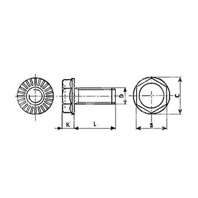 Vite 8.8 TEFR zigrinata DIN 6921 ZB M6x30