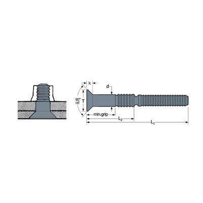 RIVLOCK-Lockbolt Steel d.6,4 gr 6,3-9,5 RLFS 8-5 d6,4