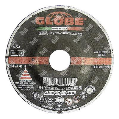 GLOBE-Disco da sbavatura CD FERRO/INOX d.115x6,5x22,23