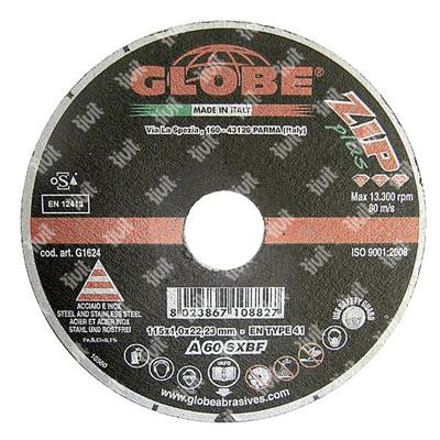 GLOBE-Disque de coupe P pour INOX d.115x1,6x22,23