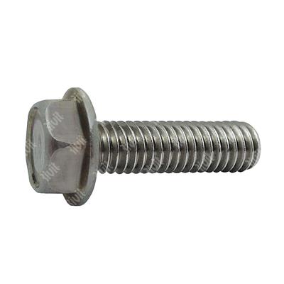 Hex head flange w/serration bolt DIN 6921 A2 - stainless steel AISI304 M6x10