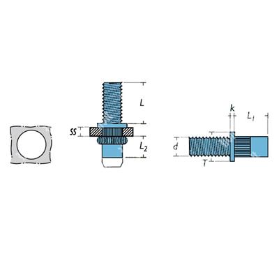 RIVBOLT-BITCZA2 Ins.Maschio Tondo Inox ss0,5-3,0 Zigr. M6x15