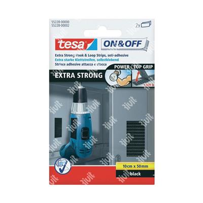 TESA-cordon attaque et détache Noir ExtraStrong mt.0.5x100mm