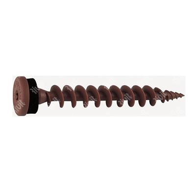 Insulation screw IPS 80 - Chocolate brown RAL 8017 for screw d.3,5mm d.8x80 TX25
