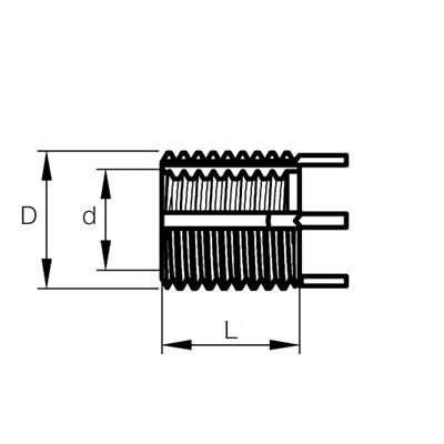 KEIRIV-Ins.metrico pareti grosse INOX AISI303 M4x0,7 d.est.M8x1,25