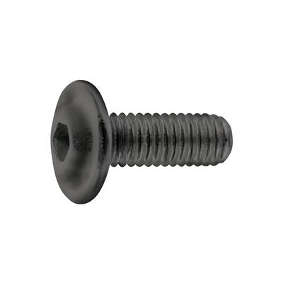 Hex socket flange button head screw ISO7380-2 10.9 - black zinc plated steel M10x16