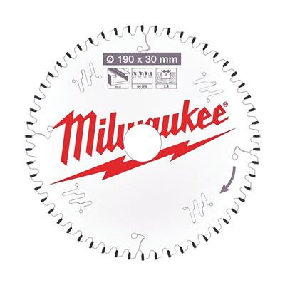 MILWAUKEE-Sega circolare - legno 190x30x2,4x54 Alluminio