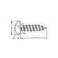 Phillips cross pan head tapping screw UNI 6954/DIN 7981 white zinc plated steel Cr3 4,2x16