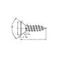 Phillips cross flat head tapping screw UNI 6955/DIN 7982 black zinc plated steel 2,9x25