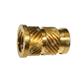 Short brass heating rivet nut with head S20S h.5,61 - de.6,30 - h.4,70 - H 7,14x0,84 M4