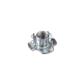 Four pronged T-nut h.6mm white zinc plated steel M4