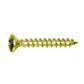 Oval head chipboard screw DIN 7505C brass plated steel C15 3,5x35