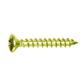 Oval head chipboard screw DIN 7505C brass plated steel C15 3,5x40