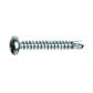Pan head Ph+ self-drilling screw UNI8118/DIN7504N C15 - white zinc plated steel 4,8x80/60