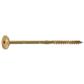 Carpentry wood screw TX wafer head with serration yellow zinc plated 10x80/40